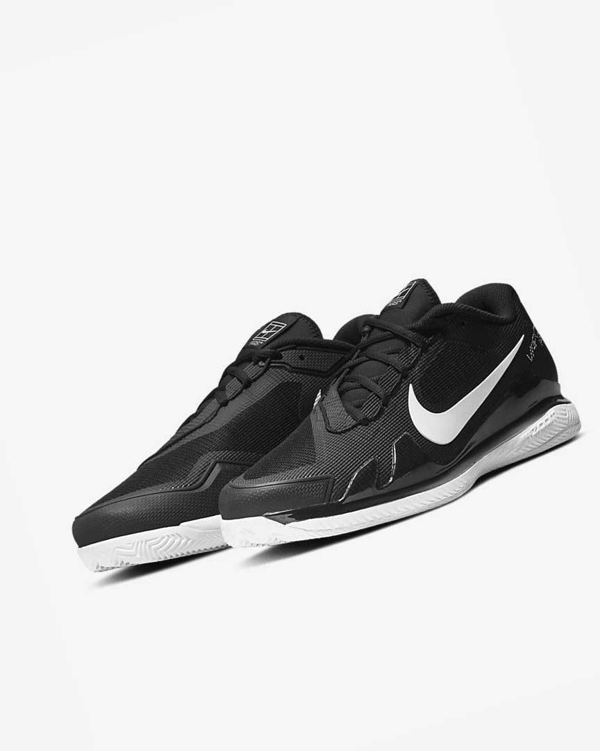 Black / White Nike Court Air Zoom Vapor Pro Men's Tennis Shoes | CA_4772