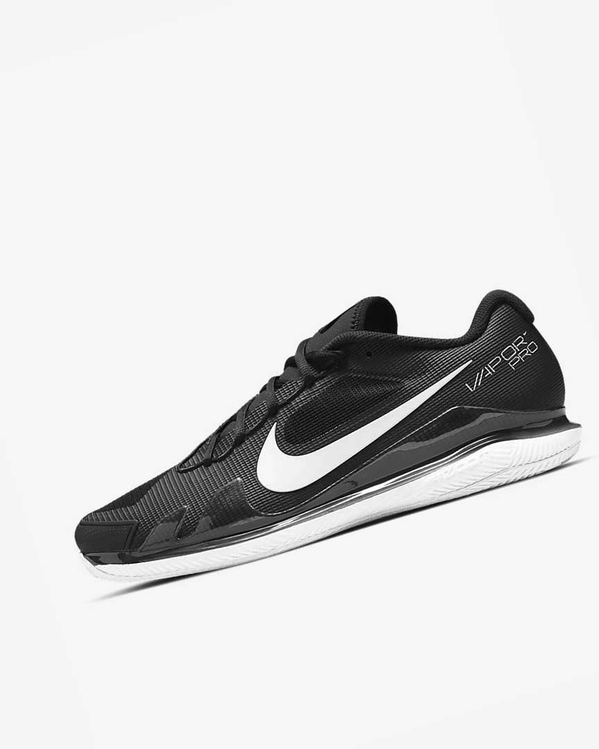Black / White Nike Court Air Zoom Vapor Pro Men\'s Tennis Shoes | CA_4772