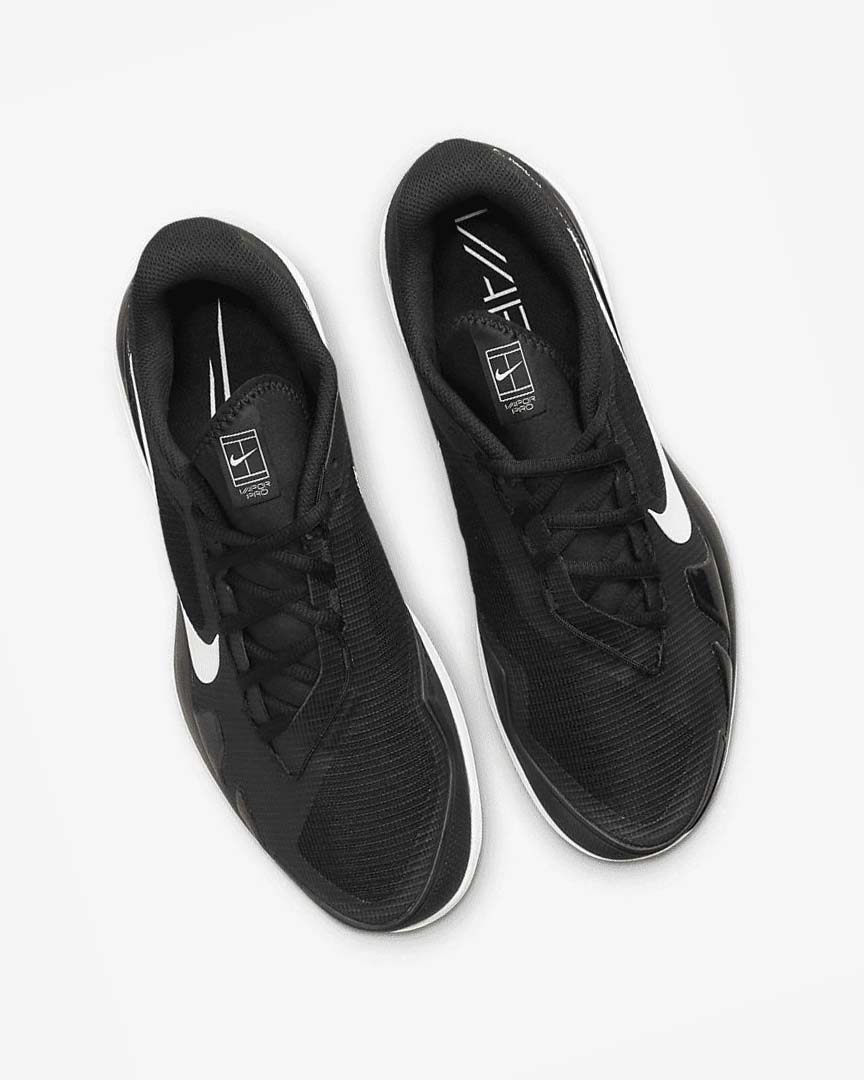 Black / White Nike Court Air Zoom Vapor Pro Men's Tennis Shoes | CA_4978