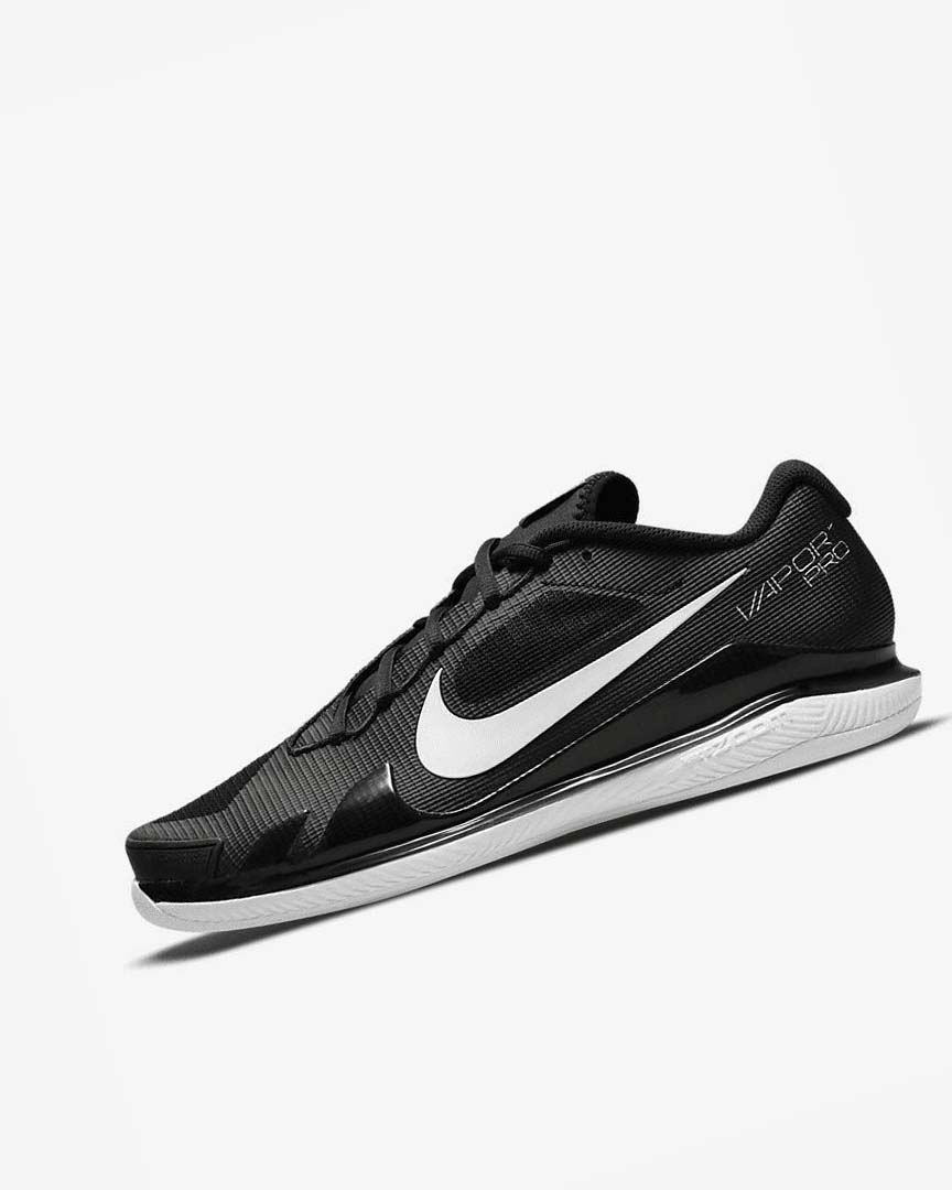 Black / White Nike Court Air Zoom Vapor Pro Men\'s Tennis Shoes | CA_4978