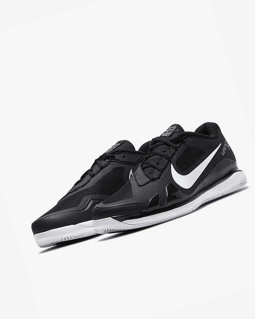 Black / White Nike Court Air Zoom Vapor Pro Men's Tennis Shoes | CA_5188