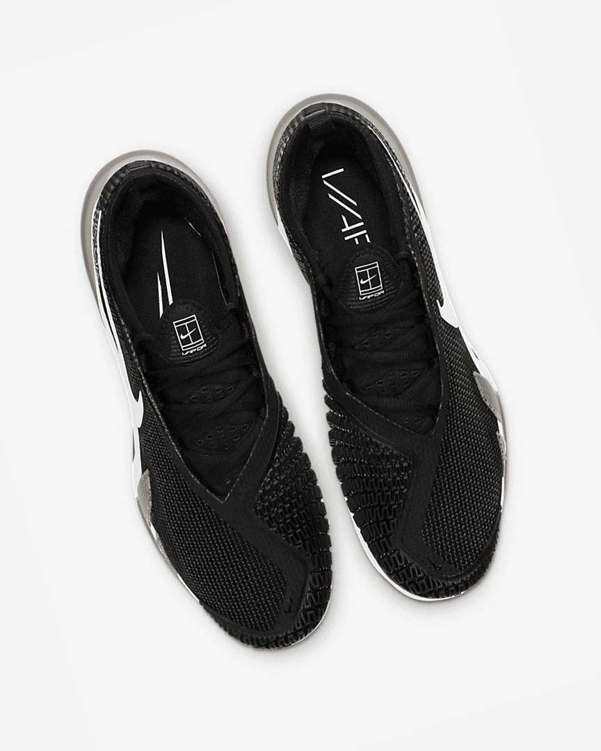 Black / White Nike Court React Vapor NXT Men's Tennis Shoes | CA_5531
