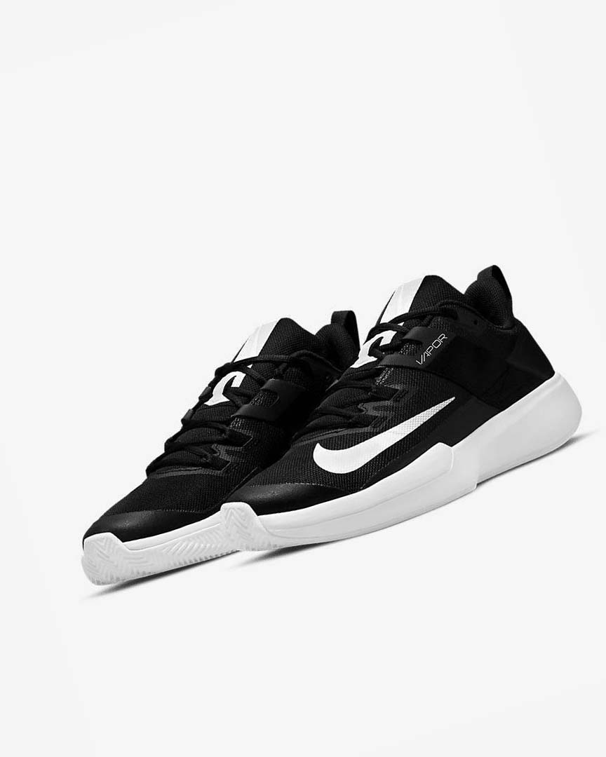 Black / White Nike Court Vapor Lite Men's Tennis Shoes | CA_4578