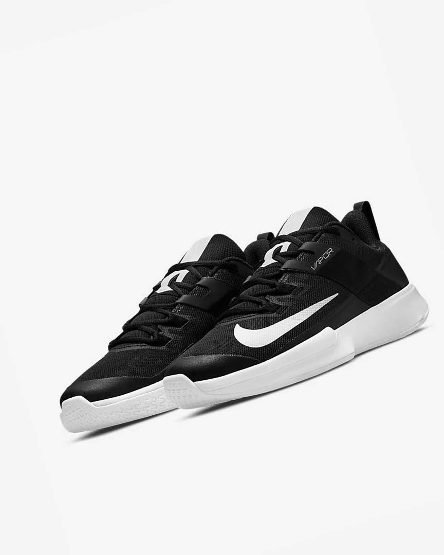Black / White Nike Court Vapor Lite Men's Tennis Shoes | CA_5190