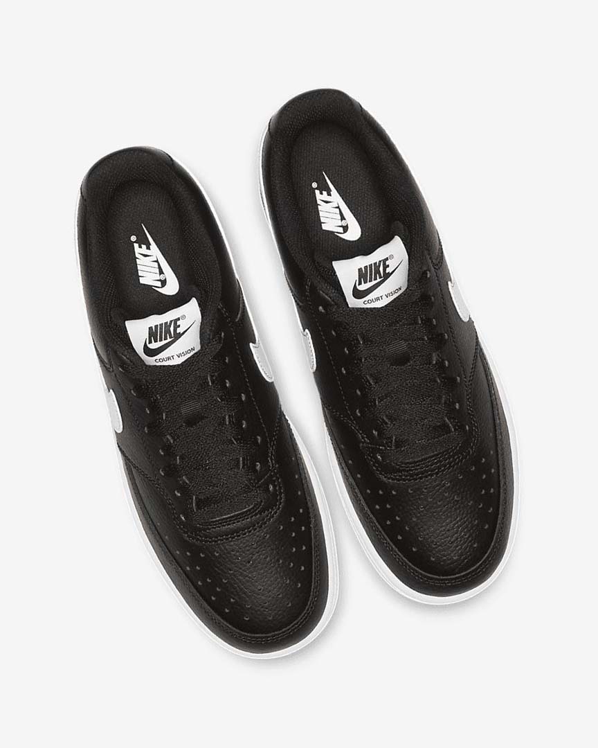 Black / White Nike Court Vision Low Women's Sneakers | CA_2919