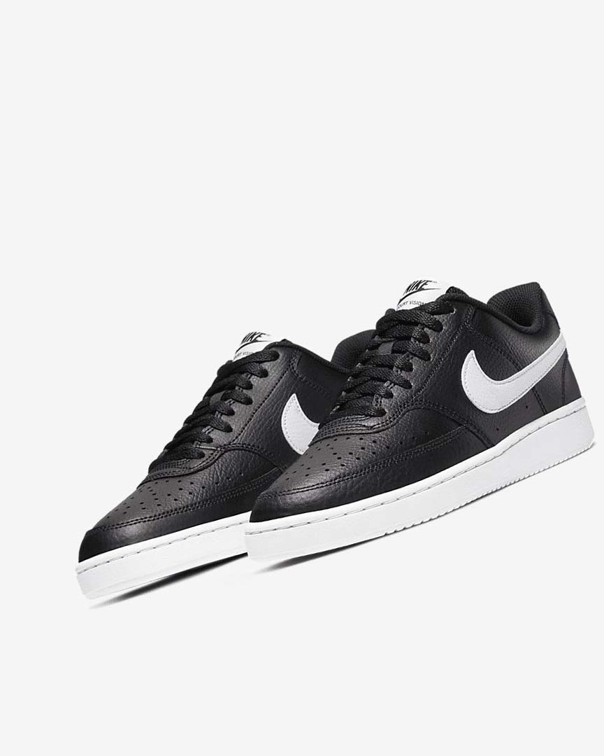 Black / White Nike Court Vision Low Women's Sneakers | CA_2919