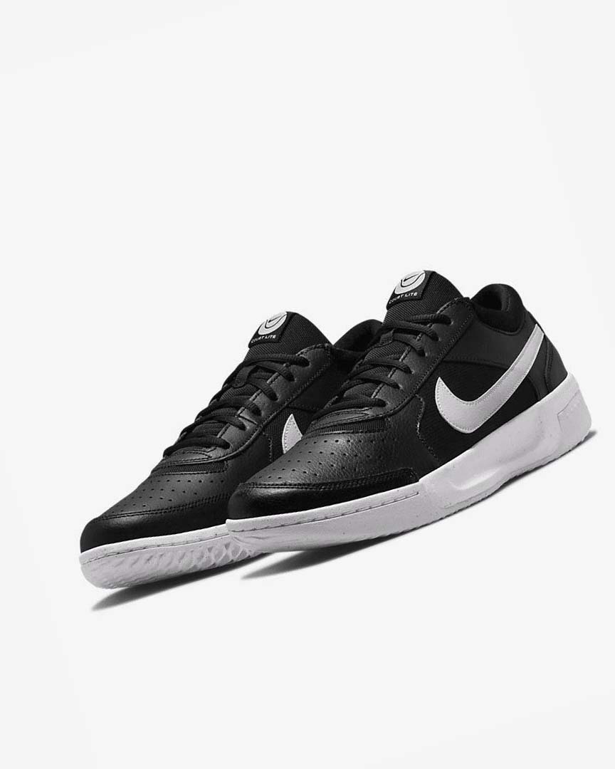 Black / White Nike Court Zoom Lite 3 Men's Tennis Shoes | CA_3027