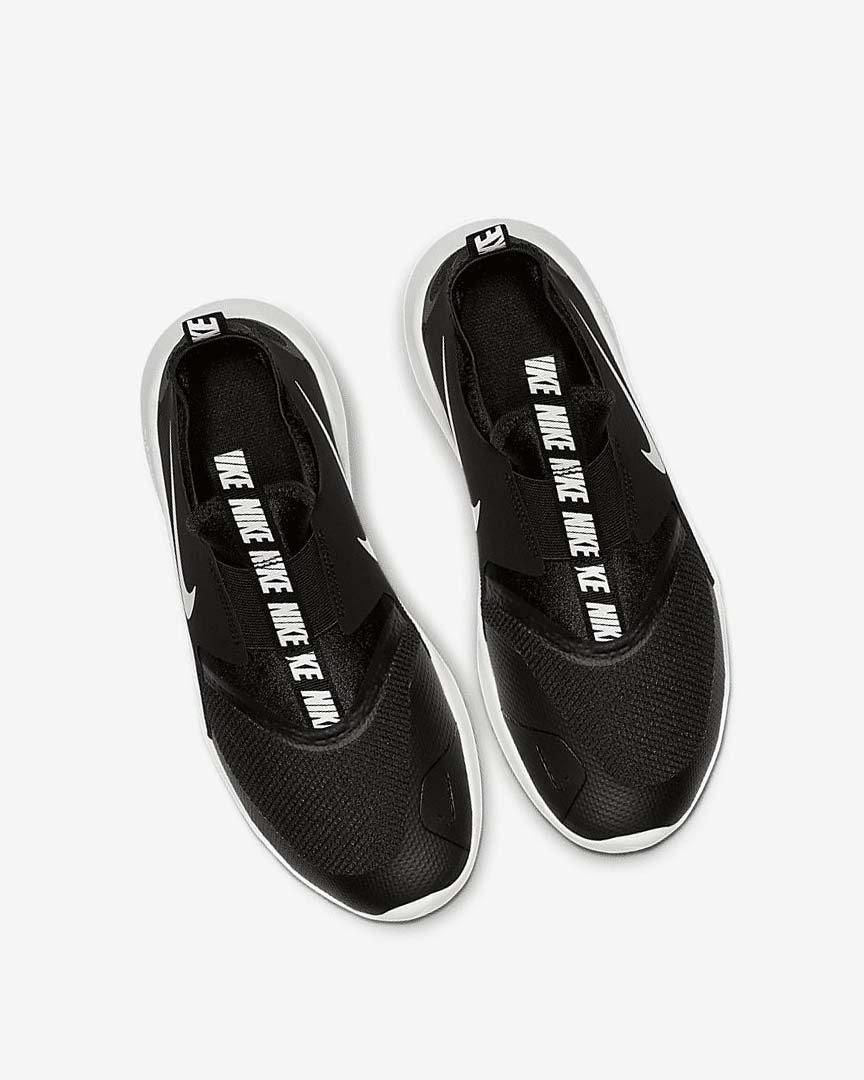 Black / White Nike Flex Runner Girls' Running Shoes | CA_3259