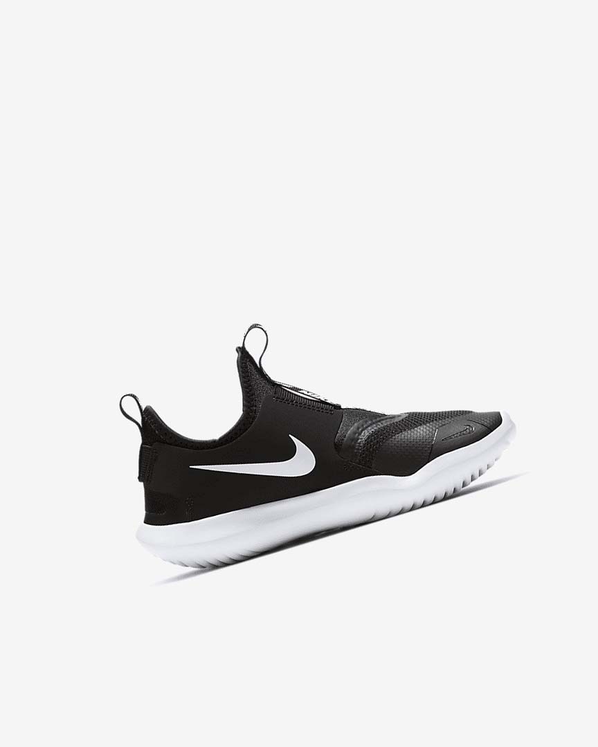 Black / White Nike Flex Runner Girls' Shoes | CA_2892