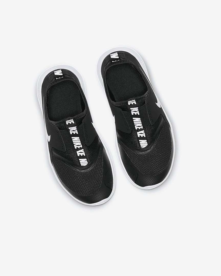 Black / White Nike Flex Runner Girls' Shoes | CA_2892