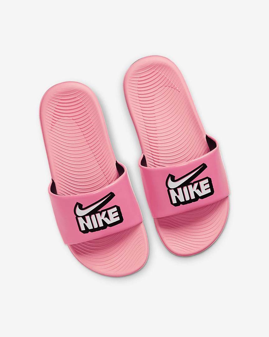 Black / White Nike Kawa Boys' Slides | CA_2648