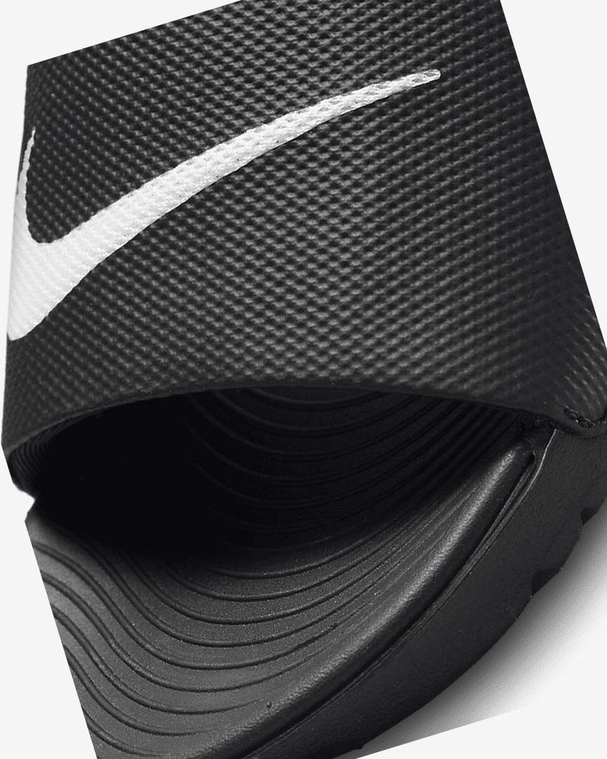 Black / White Nike Kawa Boys' Slides | CA_2791