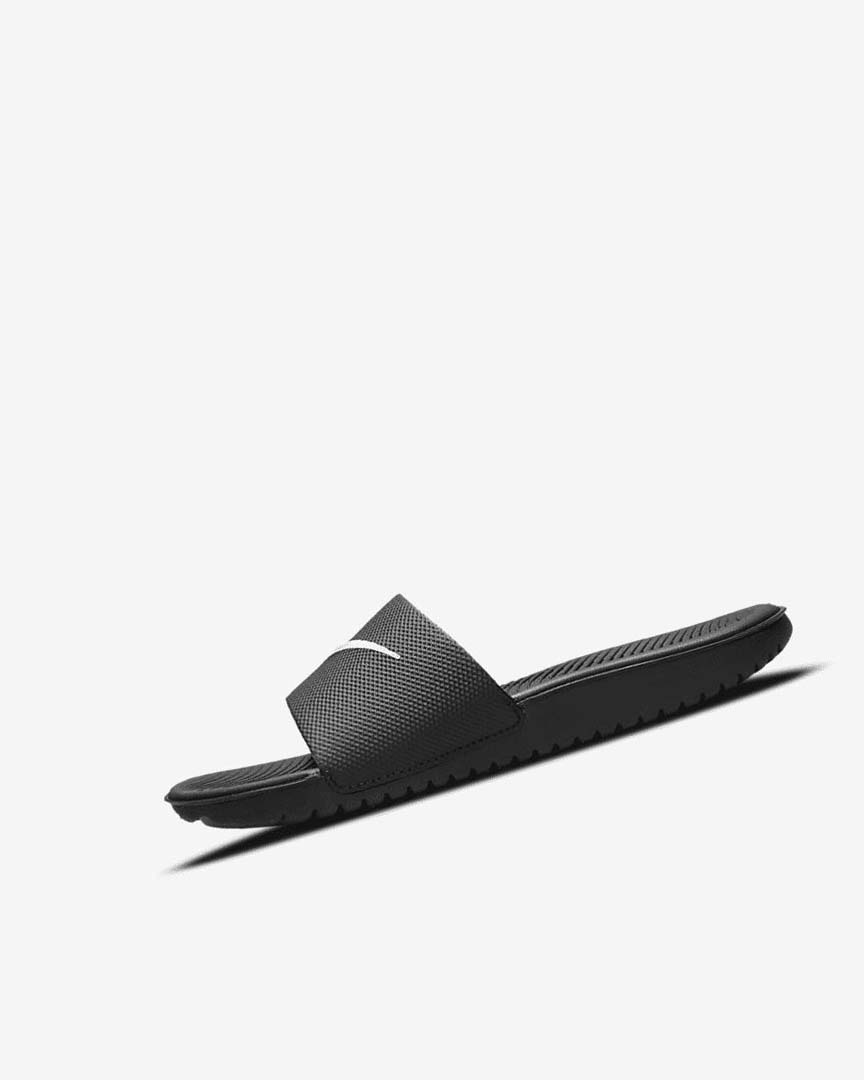 Black / White Nike Kawa Boys\' Slides | CA_2791