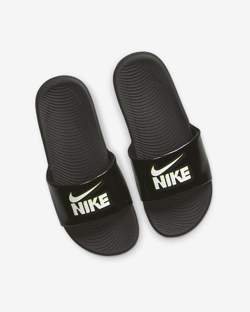 Black / White Nike Kawa Boys' Slides | CA_5379