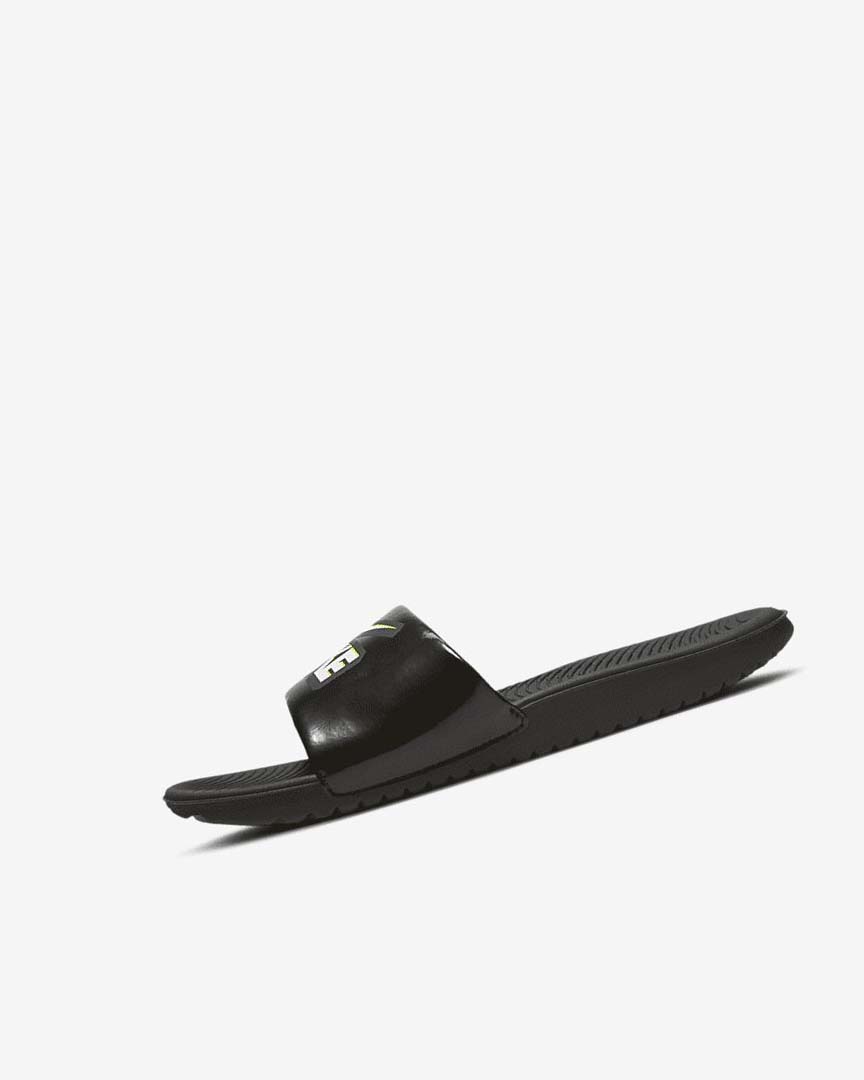 Black / White Nike Kawa Boys\' Slides | CA_5379