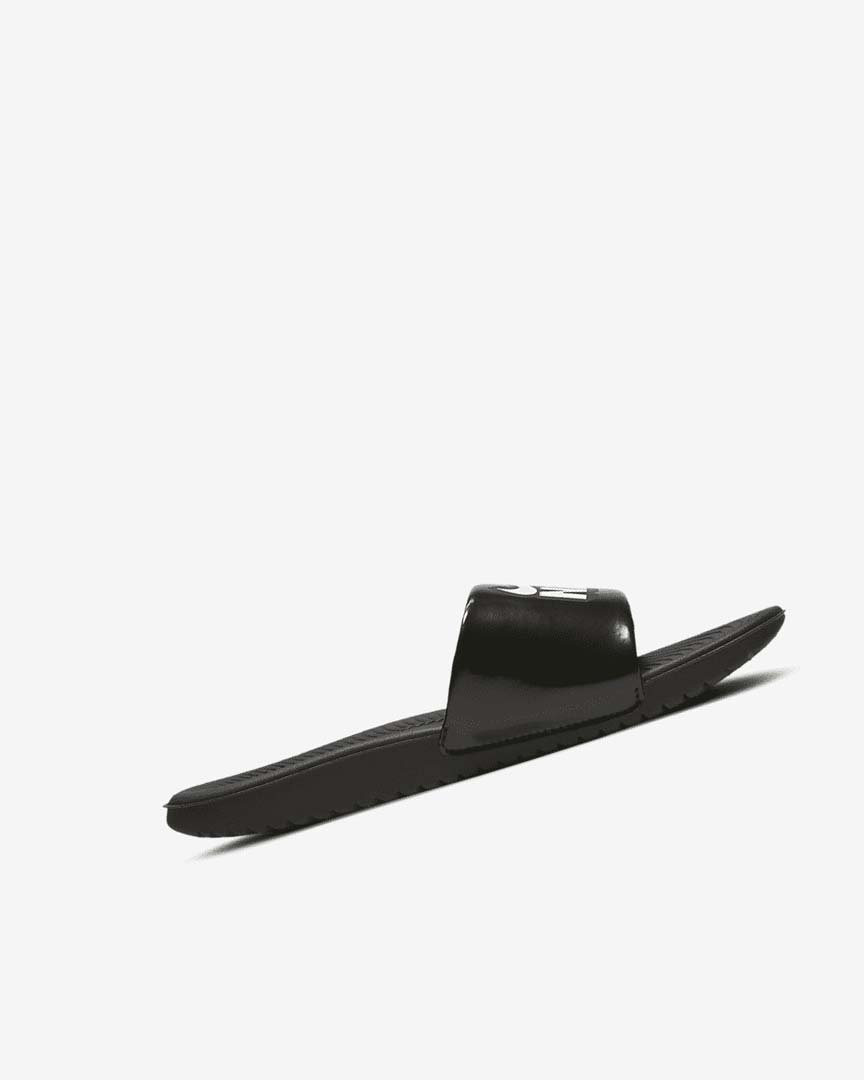 Black / White Nike Kawa Girls' Slides | CA_2270