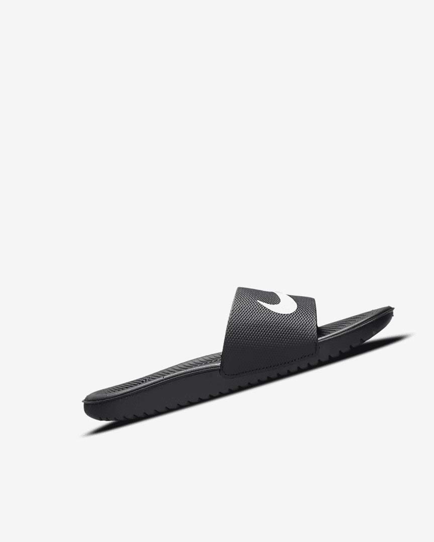 Black / White Nike Kawa Girls' Slides | CA_2626