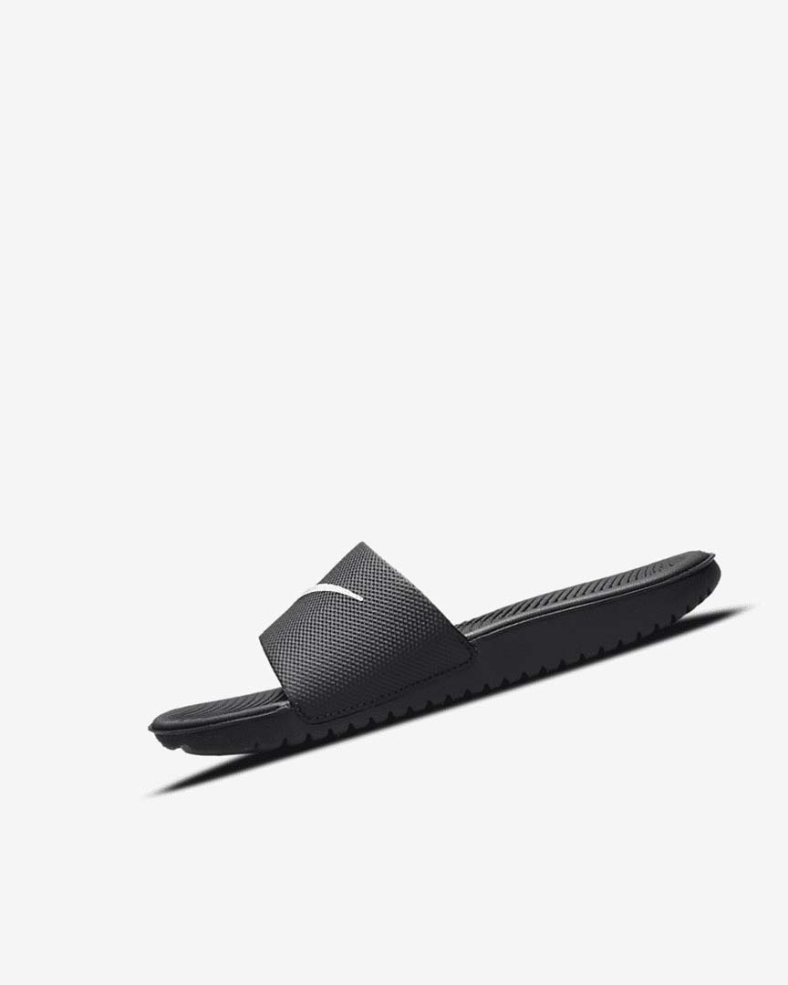 Black / White Nike Kawa Girls\' Slides | CA_2626