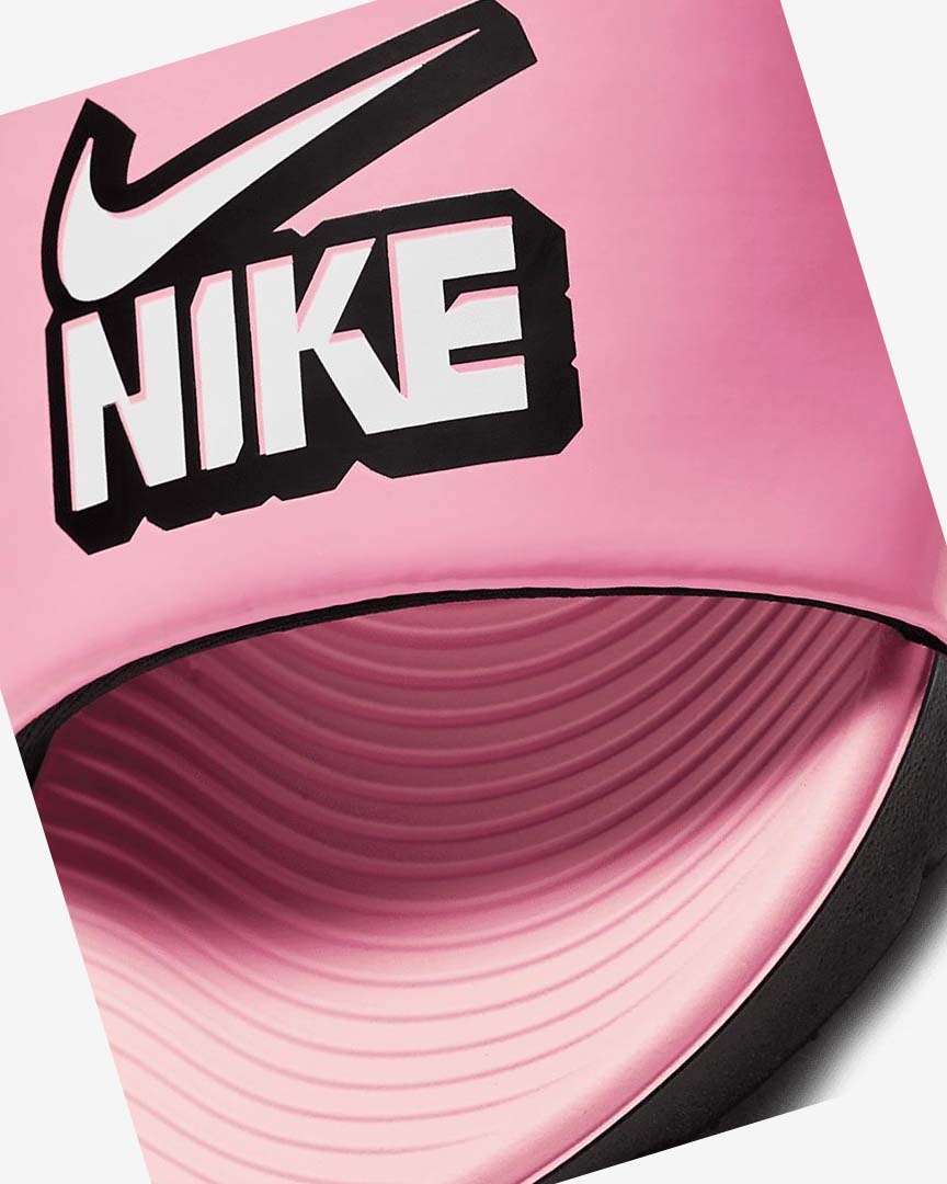 Black / White Nike Kawa Girls' Slides | CA_5201