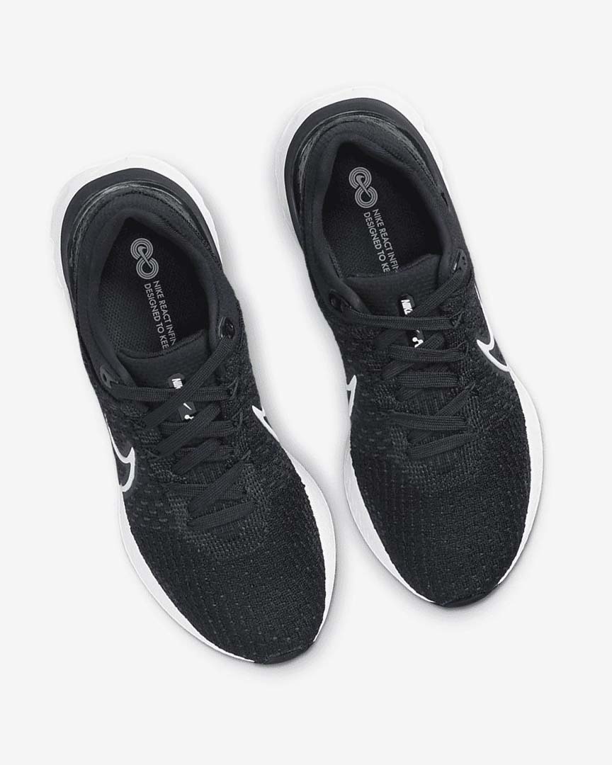 Black / White Nike React Infinity Run Flyknit 3 Women's Running Shoes | CA_4866