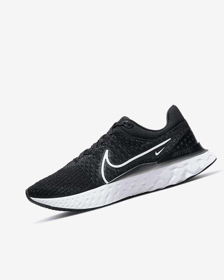 Black / White Nike React Infinity Run Flyknit 3 Women\'s Running Shoes | CA_4866