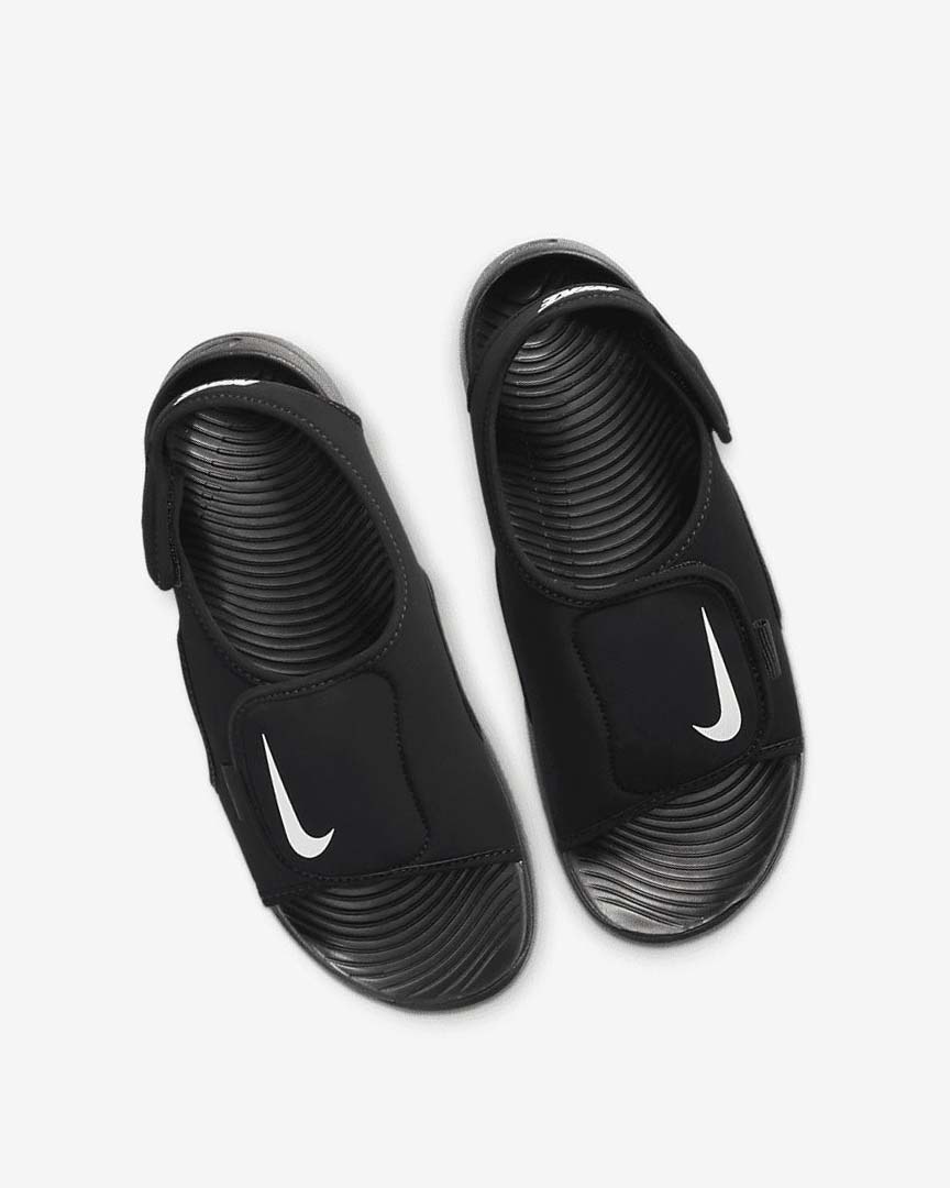 Black / White Nike Sunray Adjust 5 V2 Boys' Sandals | CA_4657