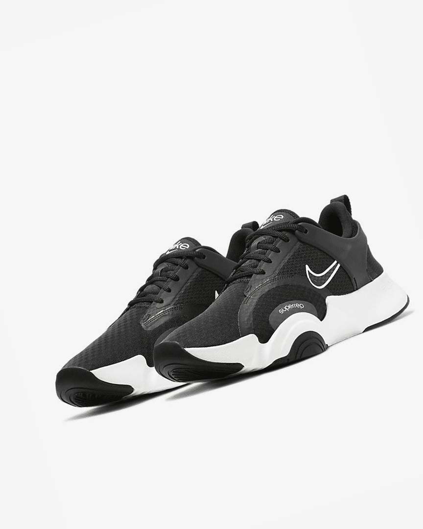 Black / White Nike SuperRep Go 2 Men's Training Shoes | CA_2819