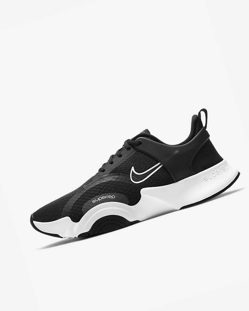 Black / White Nike SuperRep Go 2 Men\'s Training Shoes | CA_2819