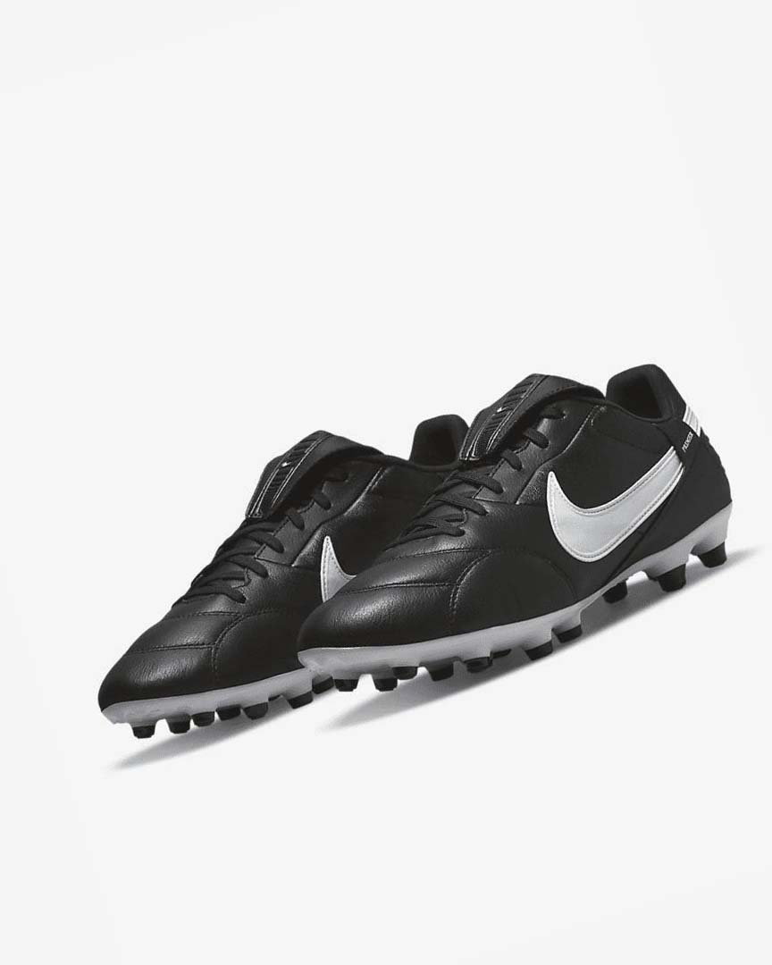 Black / White Nike The Premier 3 FG Men's Soccer Cleats | CA_4694