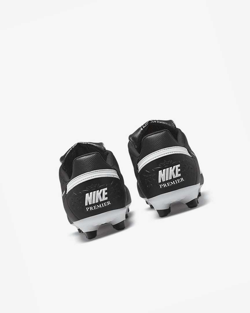 Black / White Nike The Premier 3 FG Men's Soccer Cleats | CA_4694