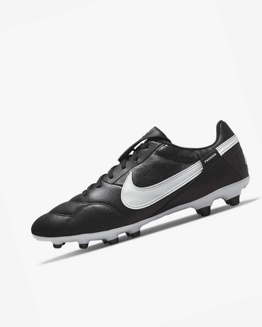 Black / White Nike The Premier 3 FG Men\'s Soccer Cleats | CA_4694