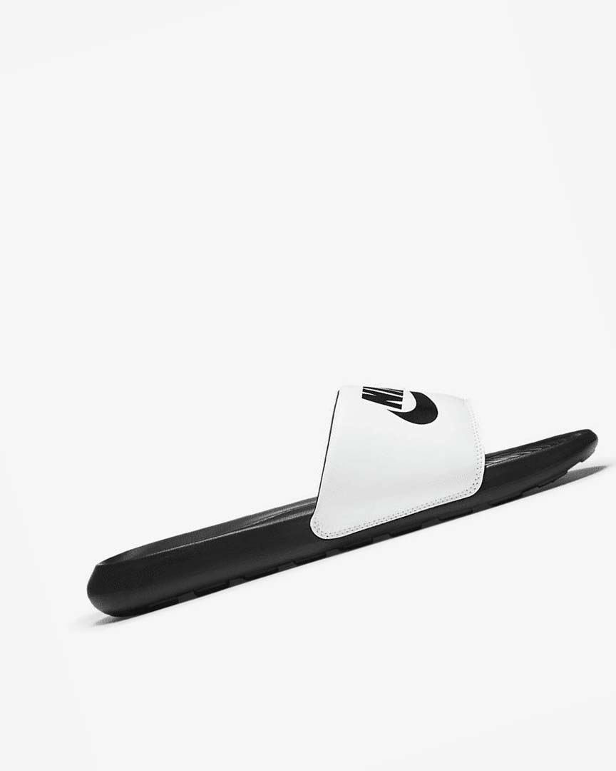 Black / White Nike Victori One Men's Slides | CA_2338