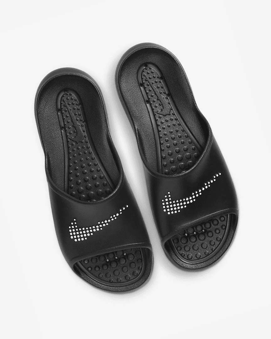 Black / White Nike Victori One Men's Slides | CA_5529