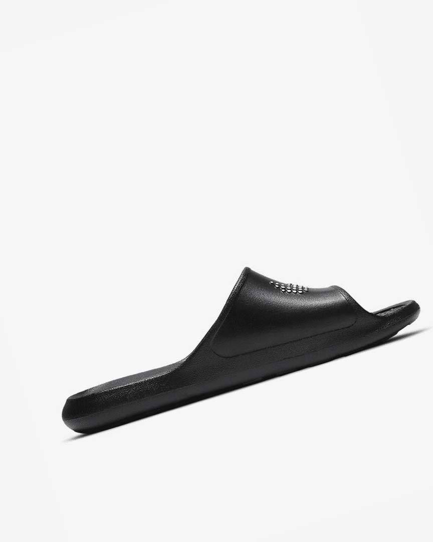Black / White Nike Victori One Men's Slides | CA_5529