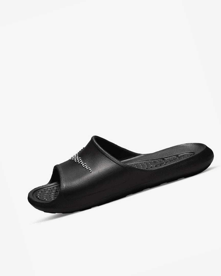 Black / White Nike Victori One Men\'s Slides | CA_5529