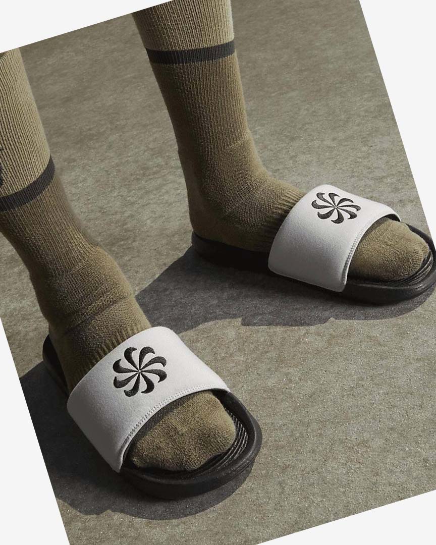 Black / White Nike Victori One Next Nature Men's Slides | CA_5157