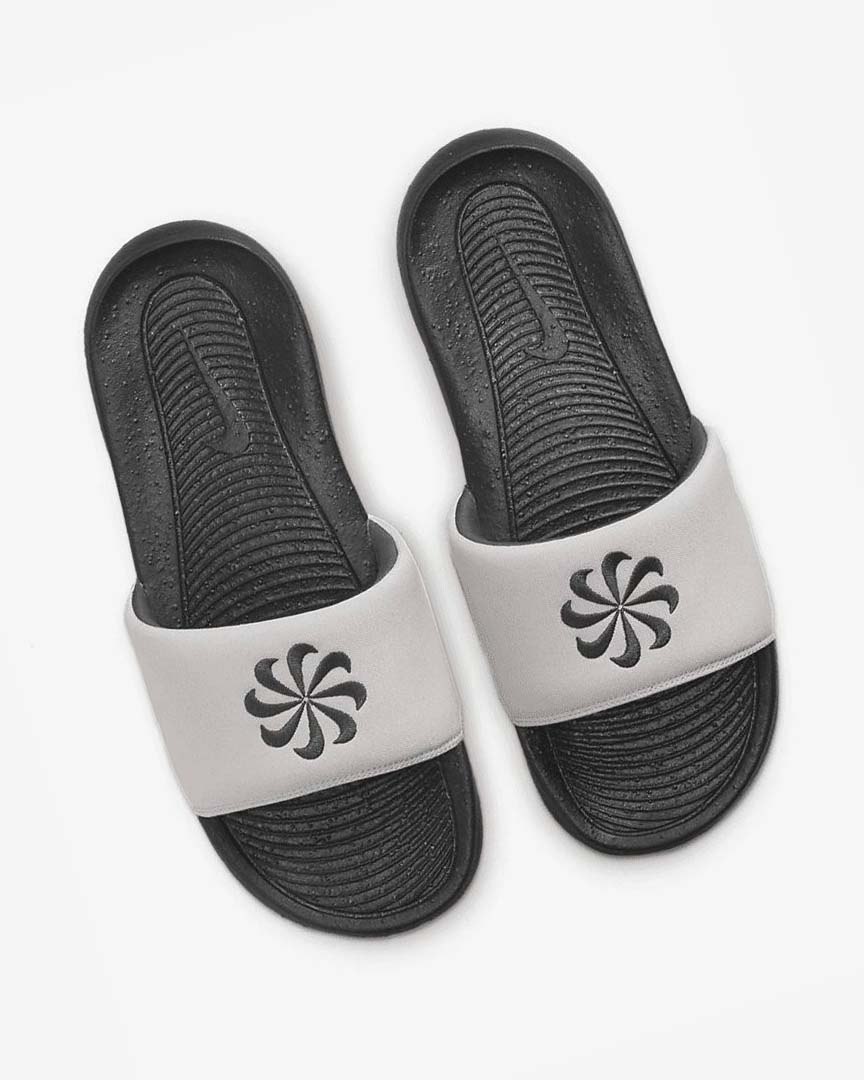 Black / White Nike Victori One Next Nature Men's Slides | CA_5157