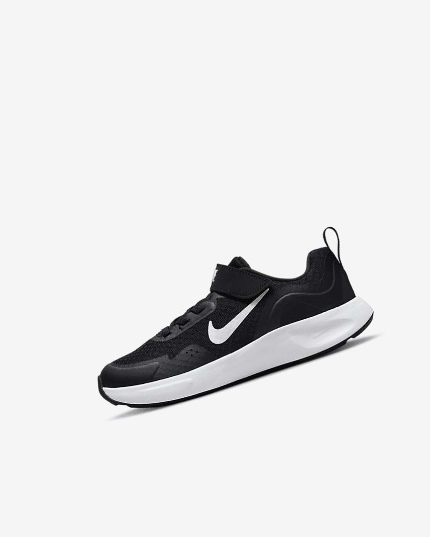 Black / White Nike Wearallday Boys\' Sneakers | CA_3045