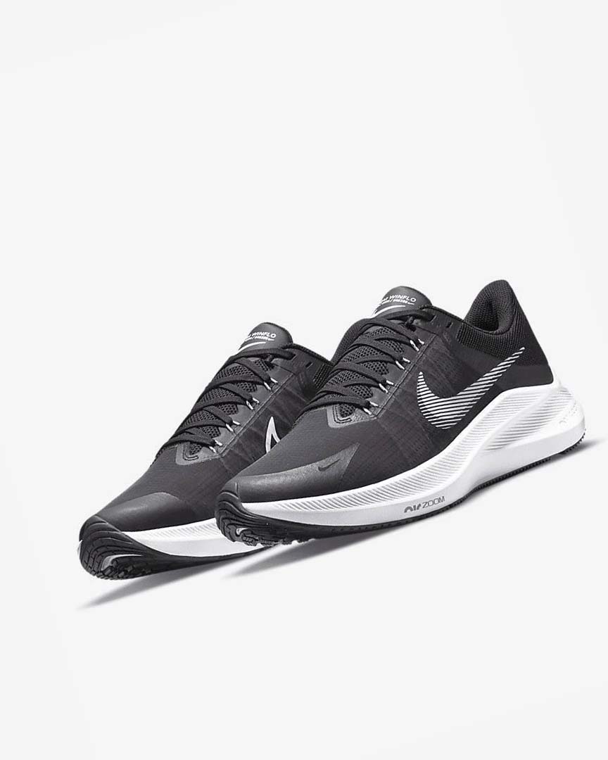 Black / White Nike Winflo 8 Men's Running Shoes | CA_4985