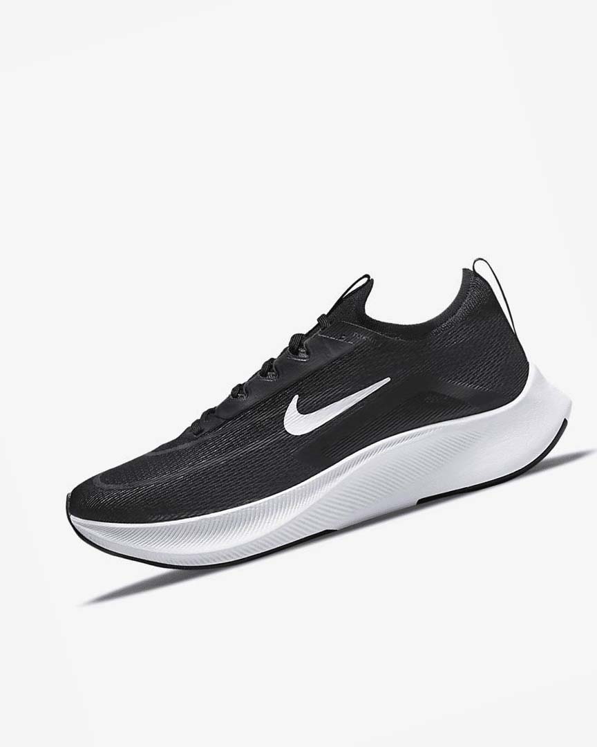 Black / White Nike Zoom Fly 4 Men\'s Running Shoes | CA_5462