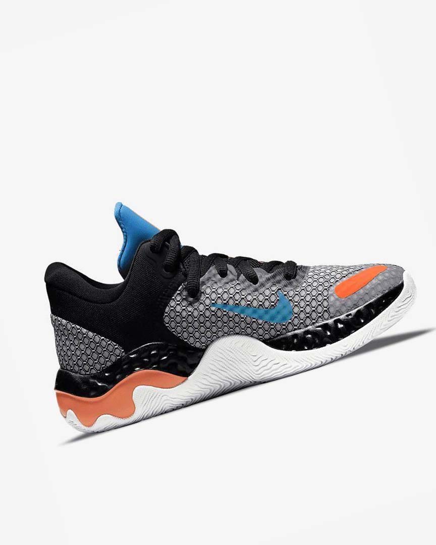 Black / White / Orange / Light Blue Nike Renew Elevate 2 Men's Basketball Shoes | CA_1169