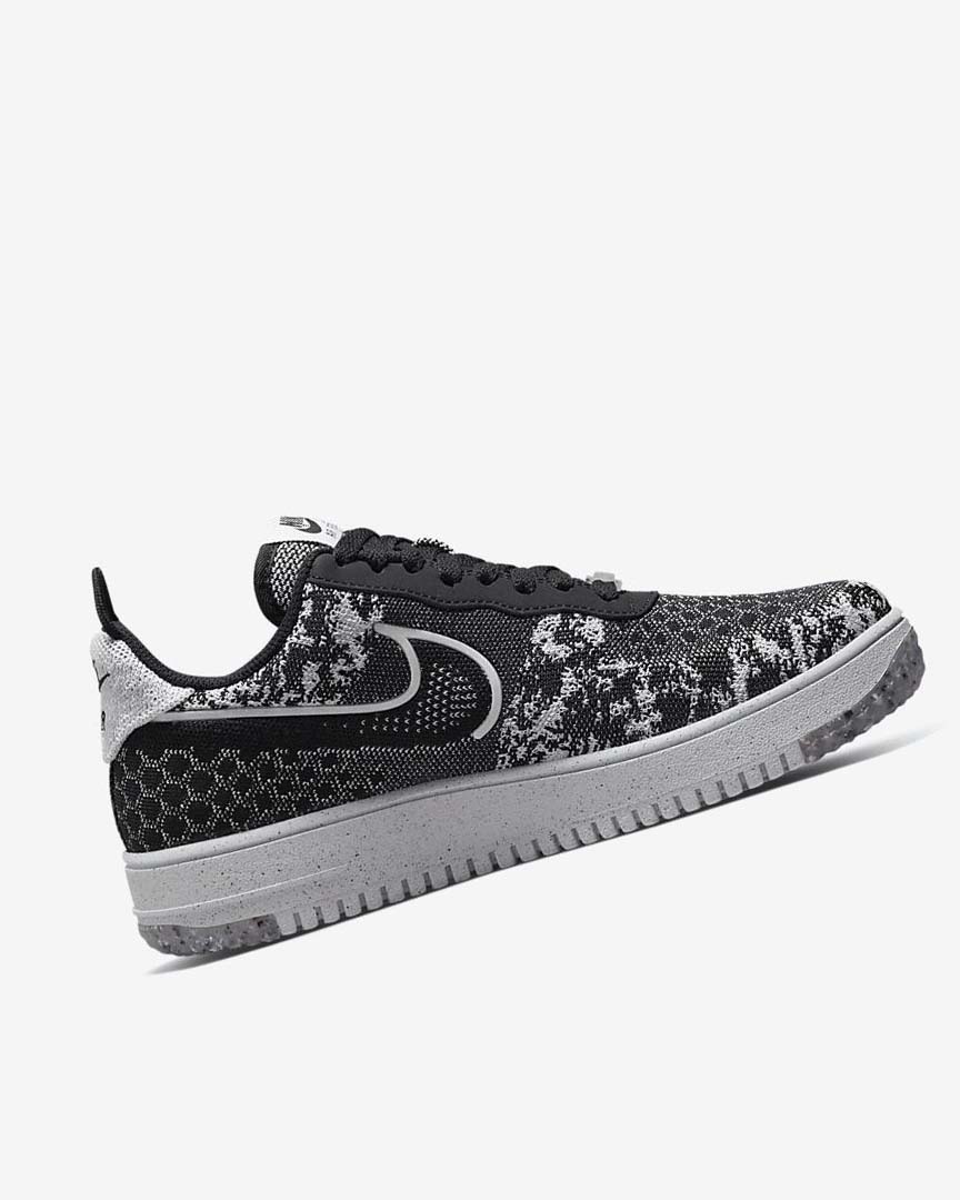 Black / White / Platinum / Black Nike Air Force 1 Crater Flyknit Next Nature Men's Sneakers | CA_4622