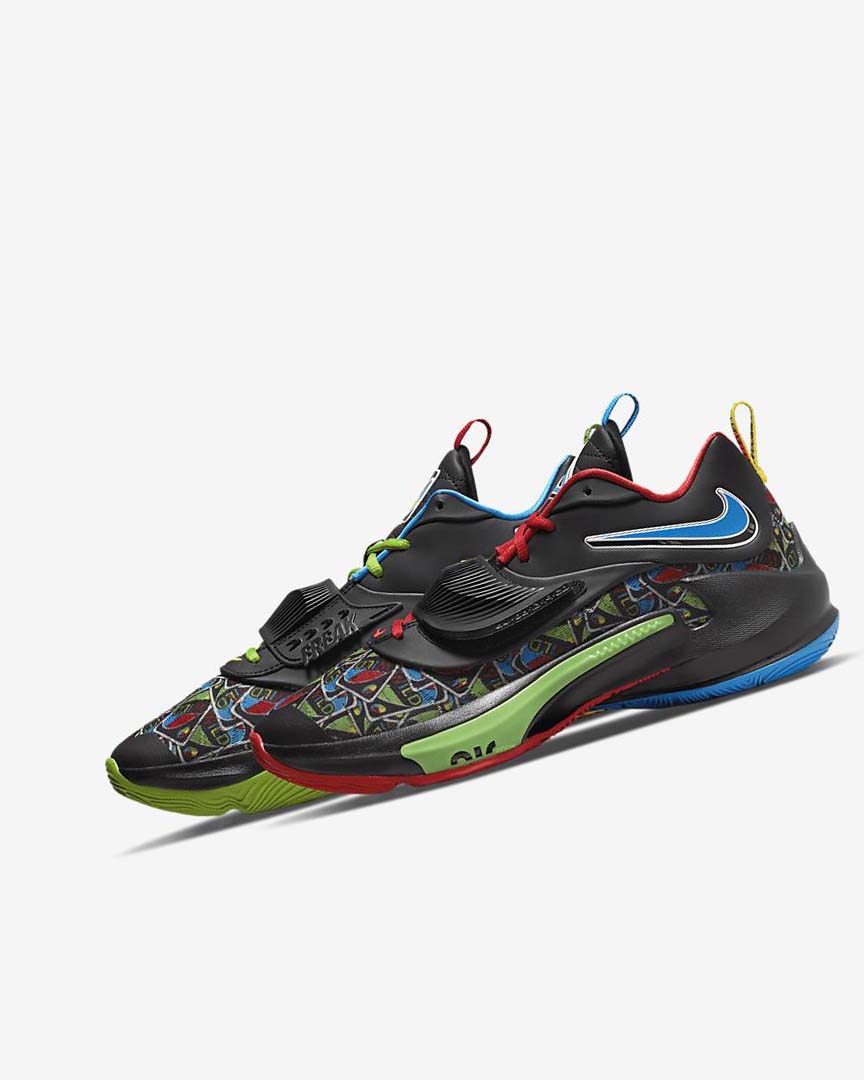 Black / White / Red / Green Nike Zoom Freak 3 Women\'s Basketball Shoes | CA_3008