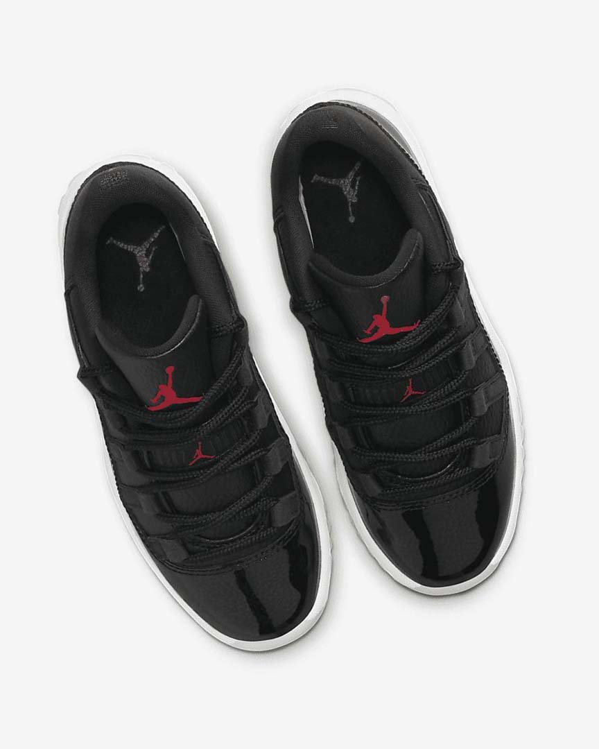 Black / White / Red Nike Air Jordan 11 Retro Low Boys' Basketball Shoes | CA_4539