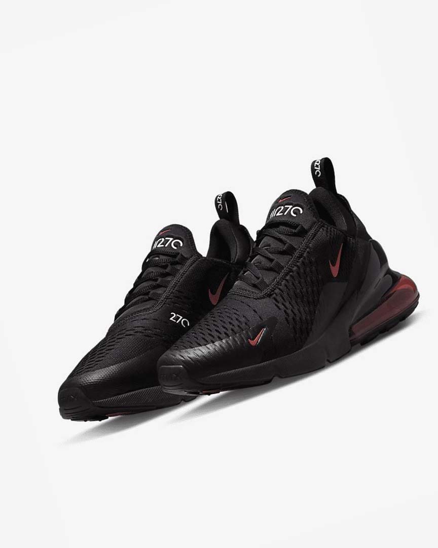Black / White / Red Nike Air Max 270 Men's Casual Shoes | CA_2385