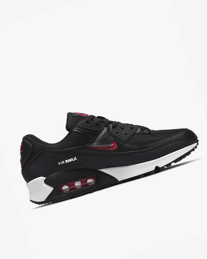 Black / White / Red Nike Air Max 90 Men's Casual Shoes | CA_2703