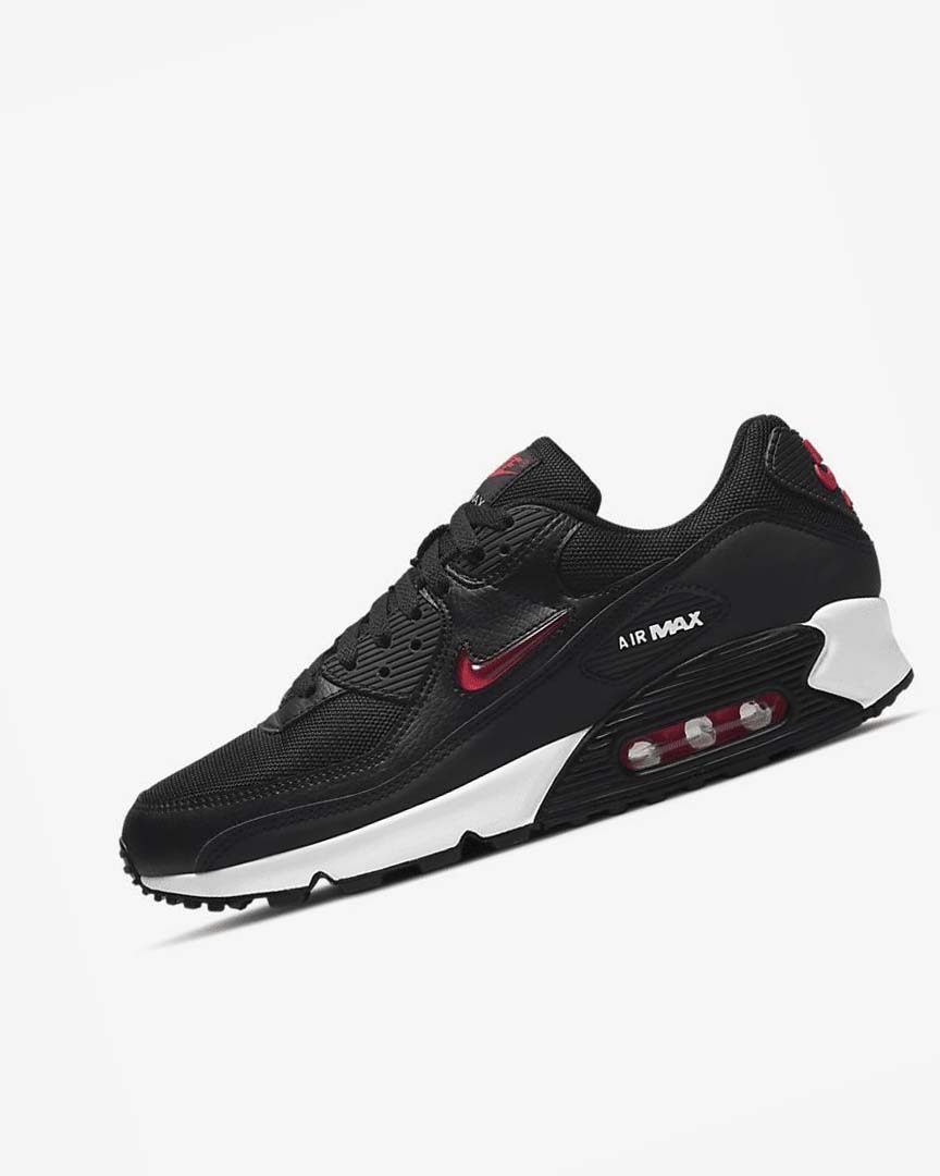 Black / White / Red Nike Air Max 90 Men\'s Casual Shoes | CA_2703