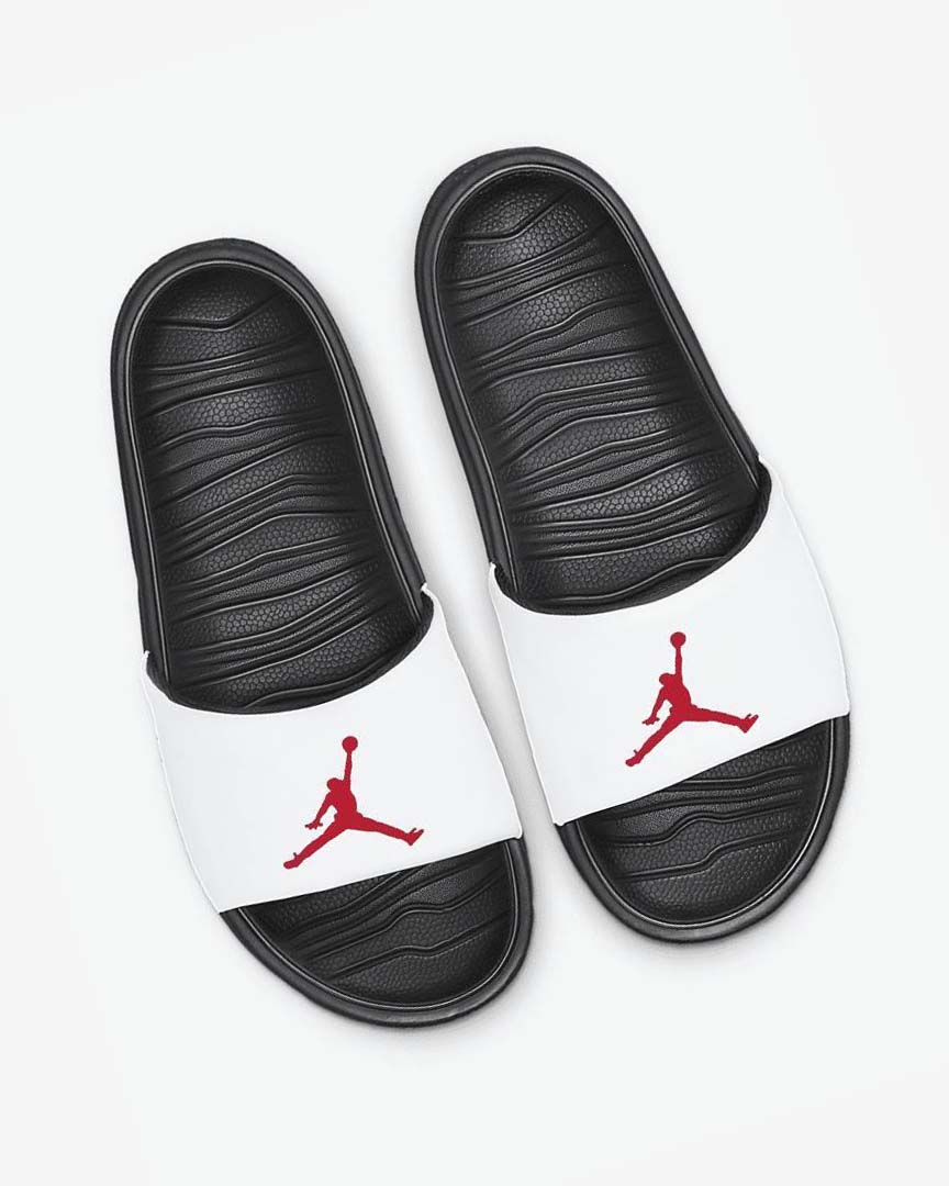 Black / White / Red Nike Jordan Break Men's Slides | CA_5017
