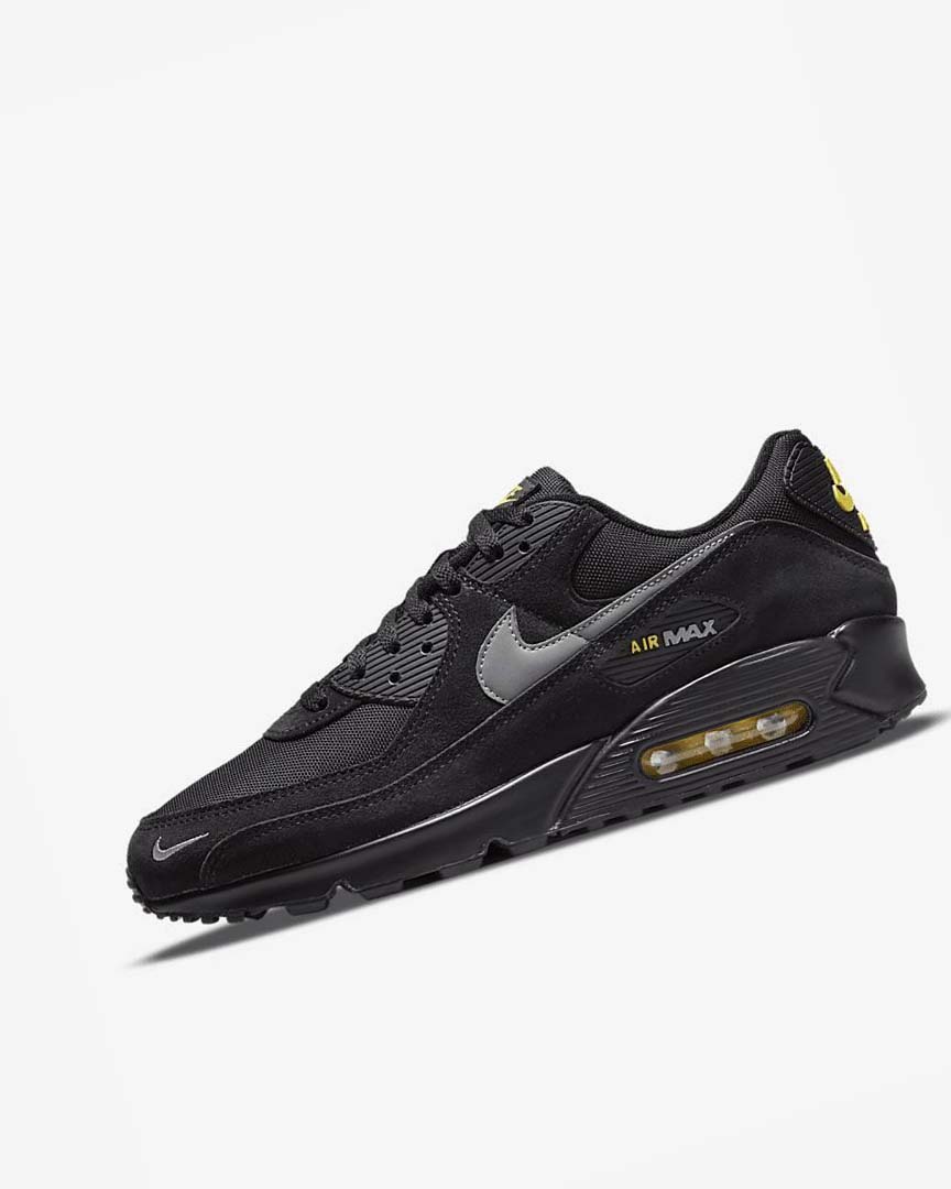 Black / Yellow / Metal Grey Nike Air Max 90 Men\'s Casual Shoes | CA_3253
