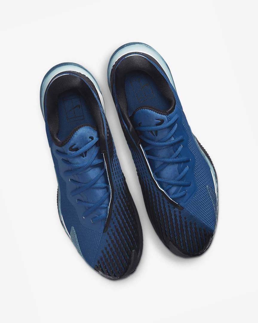 Blue / Black / Metal Silver Nike Court Air Zoom Vapor Cage 4 Rafa Men's Tennis Shoes | CA_2830